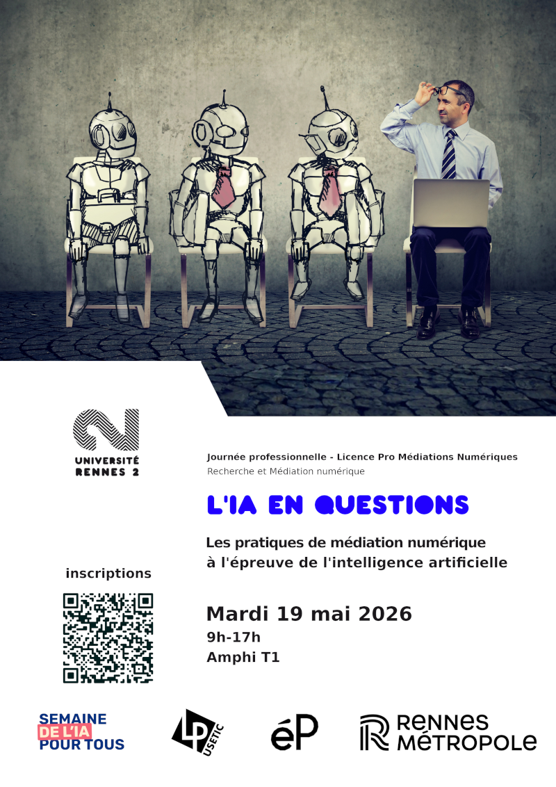 Affiche de la journée professionnelle L'IA en Questions — 19 mai 2026